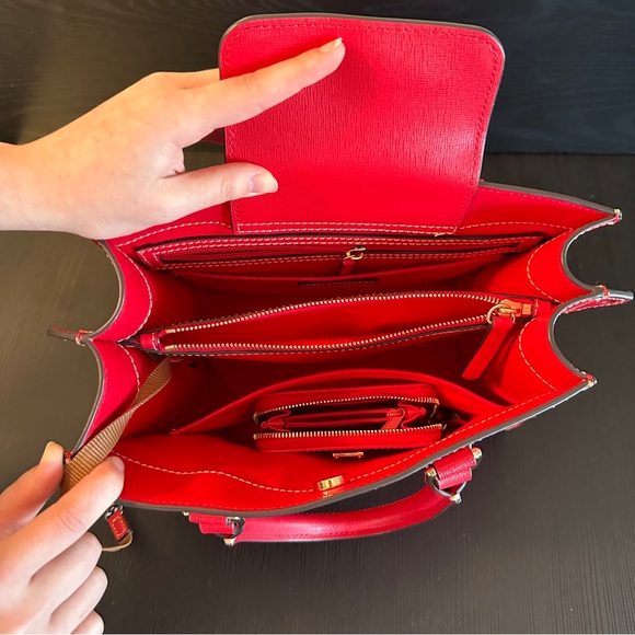 Dooney & Bourke Red Textured Bag - Picture 6 of 11